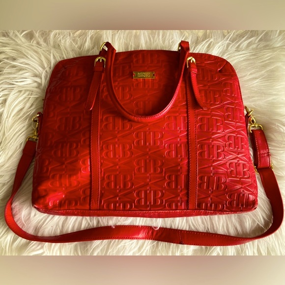 Badgley Mischka Handbags - Stunning cherry-red Badgley Mischka laptop bag